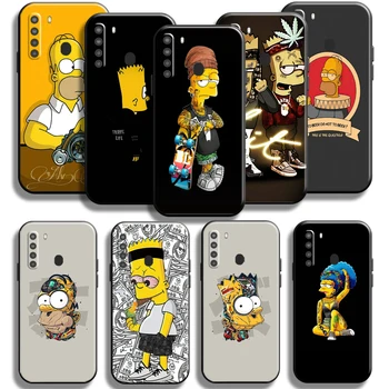 Забавен приятен Семеен калъф за телефон Simpsons Samsung Galaxy А21 A21S От Течен Силиций, Мека Корица, Калъф Funda Carcasa, Задната част на Кутията