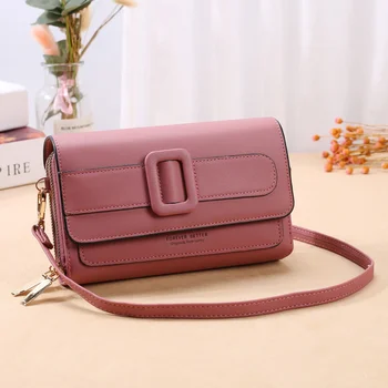 дамска чанта-портфейл, чанта за мобилен телефон, модни версия, модерен контрастен цвят, малка квадратна чанта, универсален