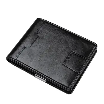 Тънък RFID Блокиране Кожен портфейл, държач за кредитни ID-карти, портфейл, джоб за пари, за мъже и Жени, модерна чанта J87