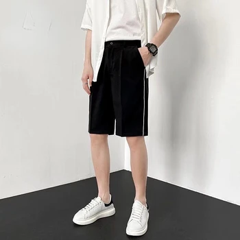 2023 Плисирани къси панталони Мъжки летни корейски модерни ежедневни панталони Работно облекло Дишащи удобни плътно прилепнали панталони 2023 T32