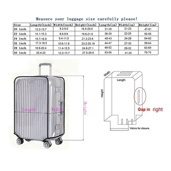 Напълно прозрачно защитно покритие за багаж, удебелена защитно покритие за куфар