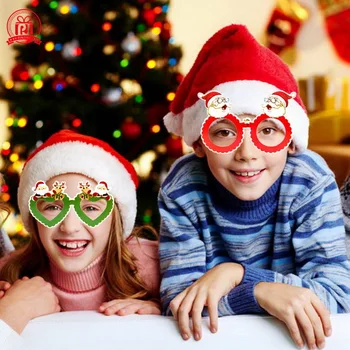Украсата на Коледно парти изненада на Дядо Коледа Коледна елха Маска Очила Украса Празнична атмосфера Украса на подарък