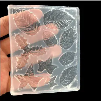 Огледален лист лист кленов лист фондан силиконова форма на UV лепило, капка лепило бижута глинено калъф за телефон украса