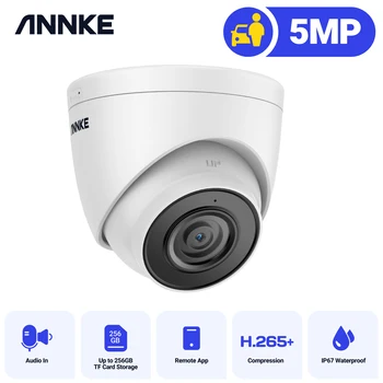 Мрежова IR камера ANNKE 3K, с обектив 4 мм За откриване на Човек и на превозното средство, 5-мегапикселова IP камера, Вграден микрофон, Поддръжка на Камери PoE DC12V