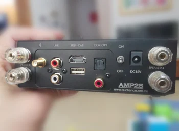 Обновена версия на AMP25 висок Клас усилвател на мощност на звука HiFi, Bluetooth 5.0, влакна, коаксиален кабел HDMI-ARC, усилвател за слушалки MOSFET 80Wx2