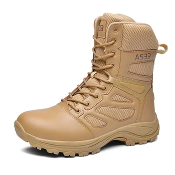 Мъжки тактически военни обувки, Мъжки ежедневни обувки, кожени армейските обувки SWAT, мотоциклетни ботильоны, dr. обувки, черни Botas Militares Hombre