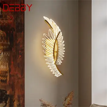 DEBBY, Месингови стенни лампи в стил постмодерното, аплици, Прости Тела под формата на пера, Декоративни растения за дома