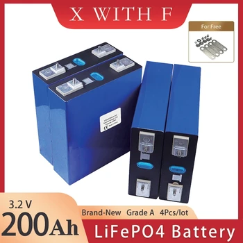 3.2 В 200Ah LiFePO4 Акумулаторна батерия Дълбоко Цикъл 4 Бр. Абсолютно чисто Нова Литиево-Йонна Фосфатный Банка на Слънчева Енергия в ЕС, САЩ, БЕЗ ДАНЪЦИ