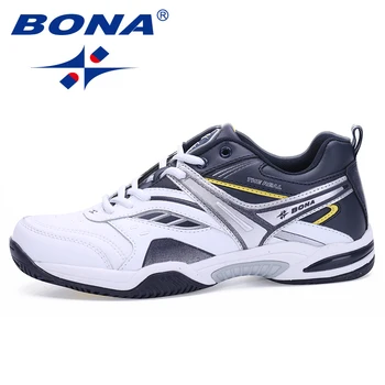 BONA, нов класически стил, мъжки обувки за тенис дантела, мъжки спортни обувки с високо качество, удобни мъжки маратонки, бърза безплатна доставка