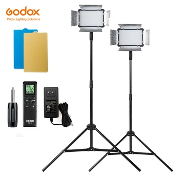 Безплатна доставка DHL 2X Godox LED500LRC 500 Led видео 3300-5600K с рефлектор + комплект светлинни каботажните 200 см