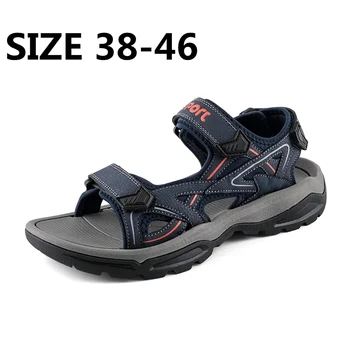 Нови летни класически мъжки сандали, меки плажни сандали, газене обувки на платформа, улични нескользящие сандали, мъжки маратонки, размер 38-46