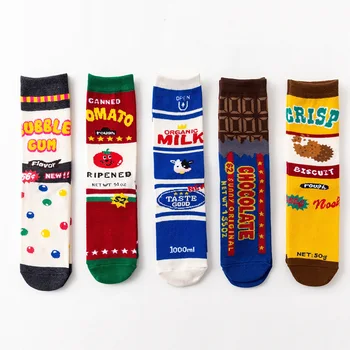 Чорапи нови ins в кутия с шоколад крава Harajuku за скейтборд, мъжки и дамски памучни чорапи-тръба