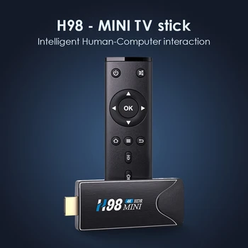H98 Mini TV Stick 2 GB + 8 GB Android TV Stick Dongle H313 TV Box 4K HDR Мрежов плейър, Преносим телеприставка