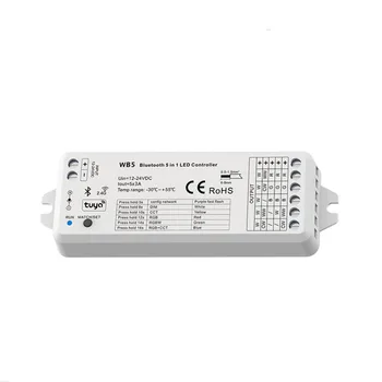 RF 5 in1 led контролер WB5, съвместим с Bluetooth, гласово управление на RGB, RGBW, RGB + CCT, цветова температура или светодиоди