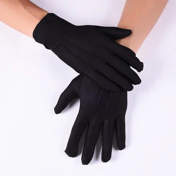 Мъжки и Женски этикетные тънки ръкавици, черни, бели, стрейчевые, слънчеви очила, къси ръкавици, стегнати бижута, ръкавици за шофиране на целия пръст