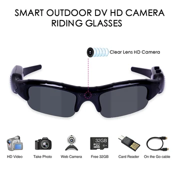 Слънчеви очила за колоездене UV400, 3 в 1, цифров фотоапарат, колоездене, слънчеви очила, мъжки слънчеви очила с висока разделителна способност, точки за риболов, видео рекордер, видео, Спорт на открито