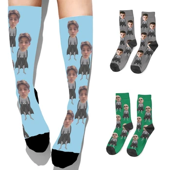 Индивидуални чорапи с принтом лице мультяшного герой за мъже и жени, Индивидуални Унисекс, забавни чорапи за екипажа, Подаръци