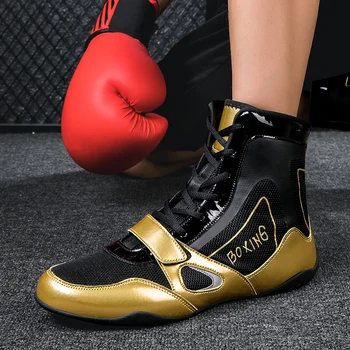 Луксозни боксови обувки за мъже и жени, професионални спортни обувки за бокс, удобни обувки за борба, спортни обувки за полети