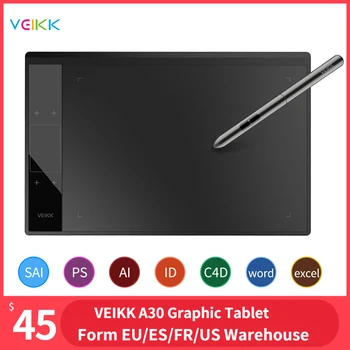 VEIKK A30/S640 Graphic Tablet таблет графичен таблет Remote 10x6 inch Large Active Area Digital Drawing Tablet For Artists