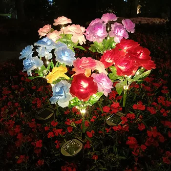 Led с декоративен светлина за градинарство Трева двор с Открит балкон рози Цвете Цветна водоустойчива поставяне Заземен автоматично
