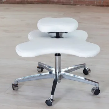 Удобен офис стол със свободен седалка за сядане с кръстосани крака, Ергономична поза на колене, стол с дебела възглавница