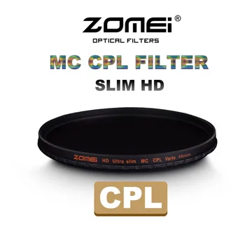 Zomei 49/52/55/58/62/67/72/77/82 мм Pro Slim HD MC CPL Поляризационен Филтър от Оптично Стъкло за обектива Canon, Nikon, Sony, Pentax