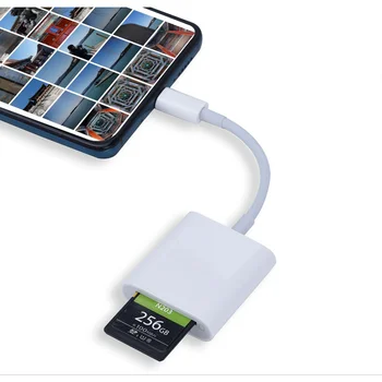 Адаптер за четене на карти памет, USB C TF SD 2 В 1 за iPhone 13 12 11 Pro 3.0 OTG Четец на Карти За прехвърляне на снимки от камерата на телефона Газа