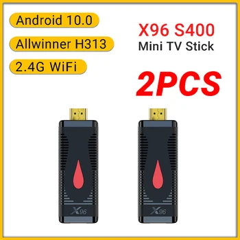 [2 бр.] X96S400 Allwinner H313 Android 10,0 Smart TV Box 4K 2,4 G WiFi Телеприставка мултимедиен плейър H. 265 HEVC X96 S400 Mini TV Stick
