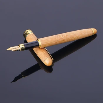 1 бр. бамбук писалка, фино перо, гладка мастила за писане, най-Добрият подарък, канцеларски материали, сладки писалки