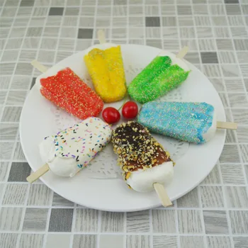 6 бр./компл. Изкуствена модел на хранително сладолед, фалшив popsicle, дисплей, реквизит за снимки, за украса на прозорци