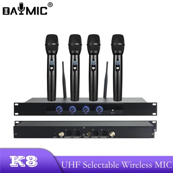Четырехканальная безжичен микрофон система AOSHEN K8 UHF