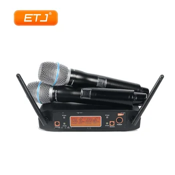 Двойна безжичен микрофон система GLXD BETA87 UHF за църковната сцена, двойна ръководство динамичен микрофон