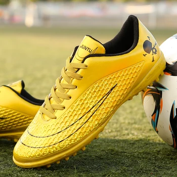 Младежки футболни обувки за деца Златни футболни обувки Тийнейджърката обувки за тренировки и състезания по футбол Безплатна доставка на Детски футболни обувки