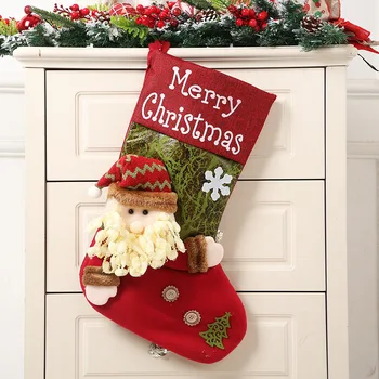 0235 Чорапи весела Коледа, чанта с декорация за коледната елха, Коледен подарък, чанта бонбони с подарочным отглеждане