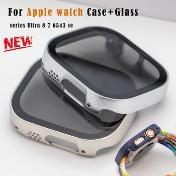 Закалено Стъкло + Калъф за Apple Watch Ultra 49 мм 8 44 мм 40 мм 42 мм и Защитно Фолио за екрана iWatch 7 6 54 3 se 41 мм 45 мм