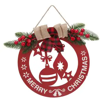 Коледен окачен добре дошли знак, wooden коледен знак, кръгла, выдолбленный за празник, за Декорация на дома
