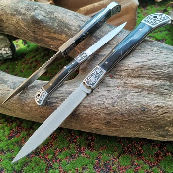 Нов Тактически Сгъваем Нож с острие от неръждаема стомана 8Cr13MoV - Лек Ръчен Нож за Къмпинг, Лов, EDC Инструмент