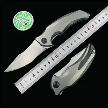 Сгъваем нож за зеле New Star Сгъваем нож M390 с титанов щанга с острие и дръжка, Туристически ловни джобни кухненски ножове за плодове, EDC инструмент