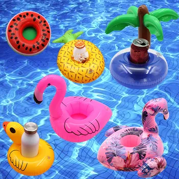 Мини-влакчета за вода Плаващ надуваем поставка за чаши за басейна с напитка, играчка-гаф, надуваем кръг, щанд за плувни басейна, Лебед, Фламинго
