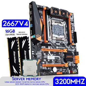 Комбиниран комплект дънната платка HUANANZHI BD4 2011-3 XEON E5 2667 V4 2* 8 GB = 16 GB, 3200 Mhz DDR4 RAM REG ECC Памет NVME USB3.0 ATX