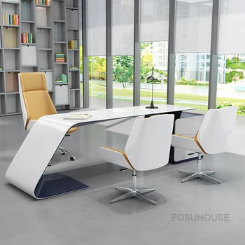Офис стол от масивно дърво, Мебели за домашния офис, Компютърен стол, лесно луксозно въртящо се кресло с възможност за сгъване на облегалката, игралното стол