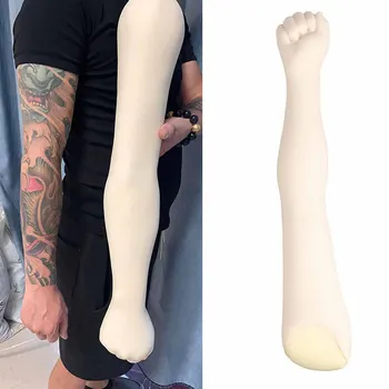 ръка за практики за нанасяне на татуировка с дължина 63 см, Мека Силиконова Тренировка с висока имитация на Татуировка, която Показва Поддельную Ръка за татуировки