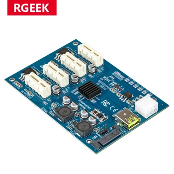 RGEEK PCIe 1-4 PCI 4 бр Странично 010s Express Plus PCI-E слотове 1X Странично Карта за външен адаптер с 4 слота PCI-e PCIe Card Port