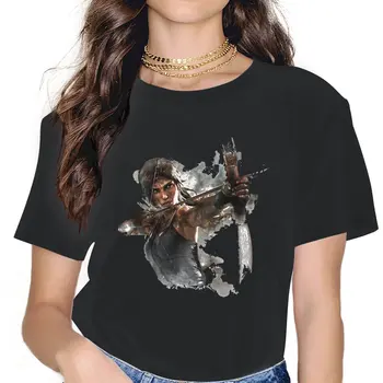 Модел Дамска тениска Tomb Raider Лара Крофт Приключенска игра Филмът е Забавна тениска с къс ръкав и кръгло деколте Уникална тениска