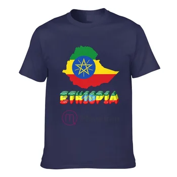2022 Етиопия карта флаг на Страната на Мъжки Дамски тениски Градинска Тениска Хип-Хоп Блузи Памучни тениски