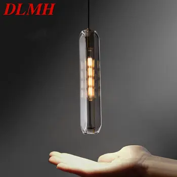 DLMH Модерни Медни висящи лампи LED Simply Creative Crystal Опушен-сив подвесная лампа за дома прикроватной нощни шкафчета в спалнята