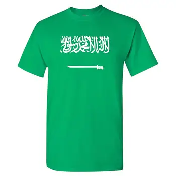 Знамена на държавите националната гордост на Саудитска Арабия, Азия и Близкия Изток, като основната новост 2019, мода лято памучен тениска с къс ръкав