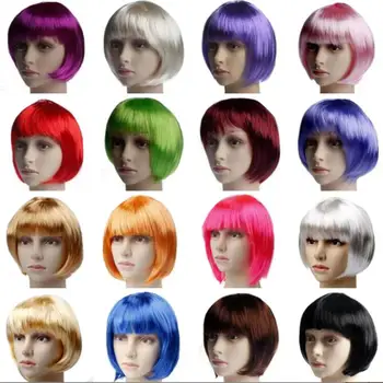 50 бр. къси перуки-боб многоцветни 1920-те години, flappers за партита, шапка за cosplay, всекидневни празничен перуки за жени и момичета
