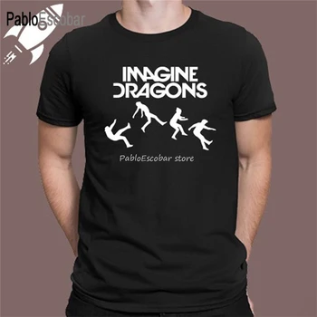 Мъжка Черна Тениска с логото на рок бандата Imagine Dragons, Размер S, M, L, Xl, 2Xl, 3Xl За младите хора на Средна Възраст, Тениски за Възрастни Хора