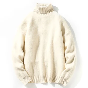 Пуловер 2023, зимни мъжки поло, нов дебели топли плетива, модерни обикновена пуловери за тийнейджъри, с високо качество, Директно доставка